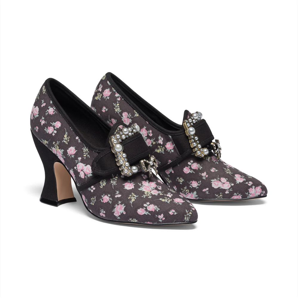 Adelaide Latchet Shoes (Charcoal/Pink) - Image 4