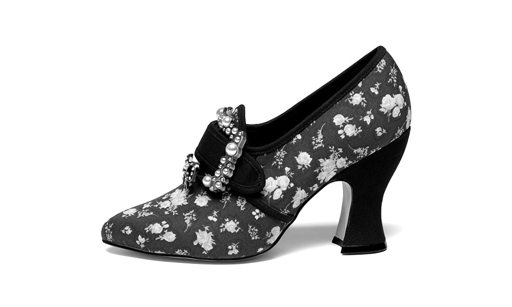 Adelaide Latchet Shoes (Charcoal/Pink) - Image 8