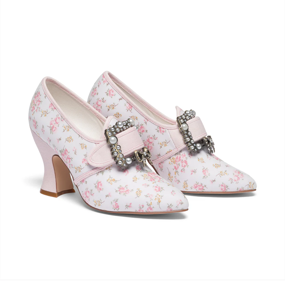 Adelaide Latchet Shoes (Ivory/Pink) - Image 4