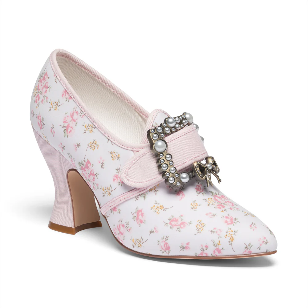 Adelaide Latchet Shoes (Ivory/Pink) - Image 5