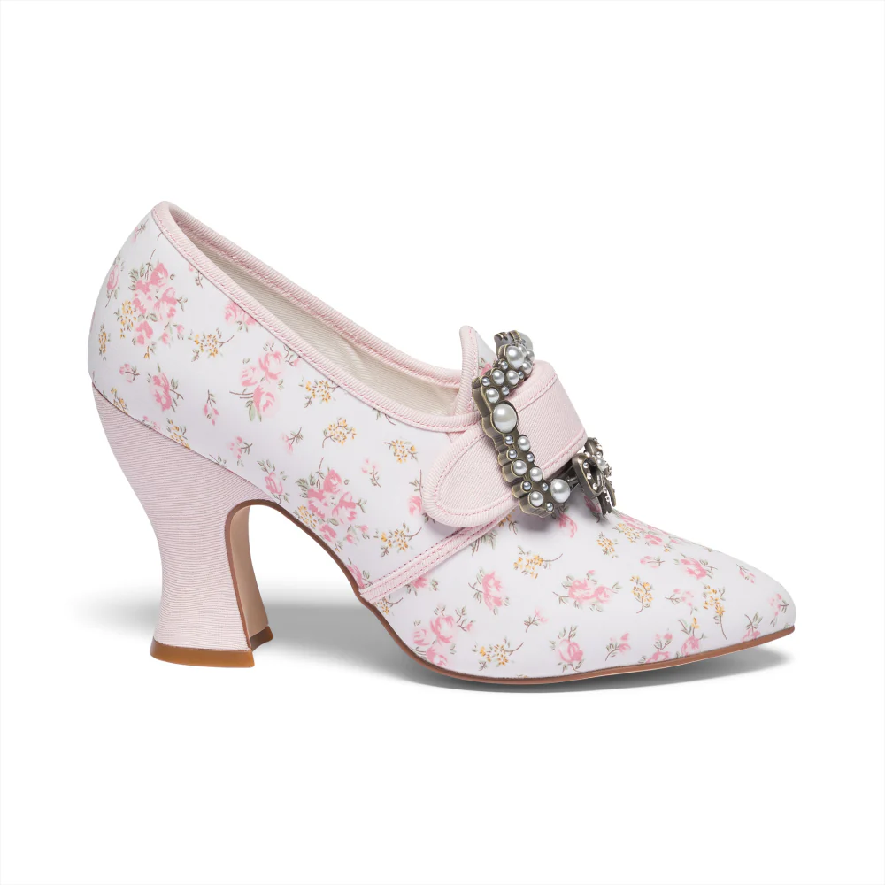Adelaide Latchet Shoes (Ivory/Pink) - Image 6