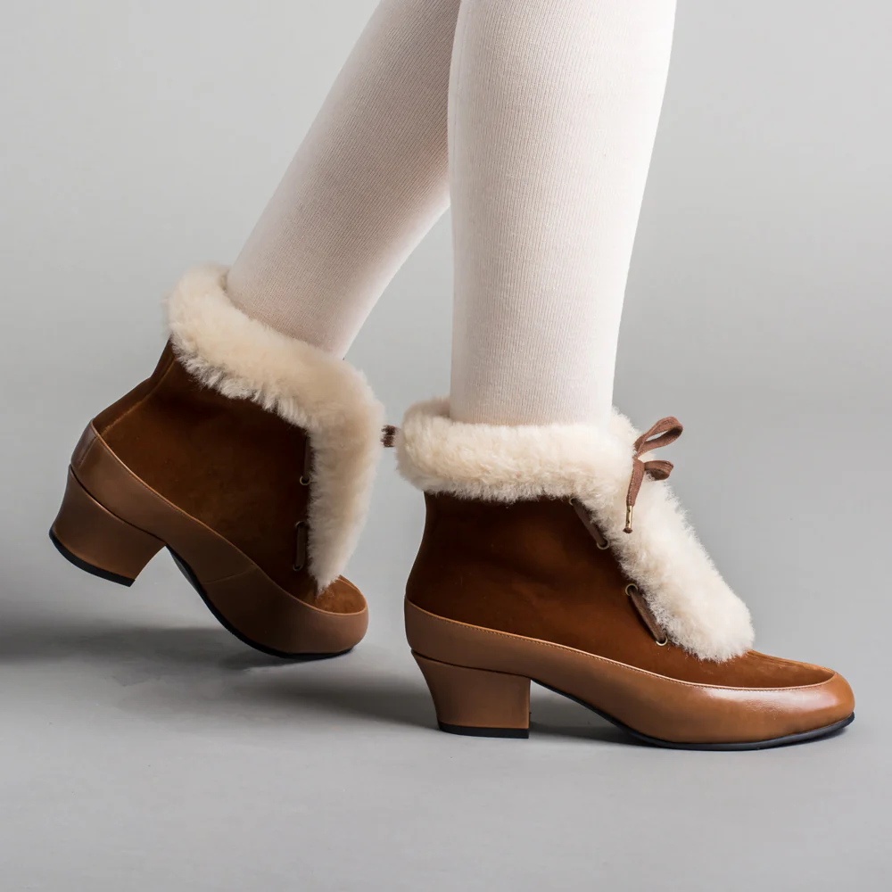 Alpen Retro Winter Booties (Brown/Ivory) - Image 3