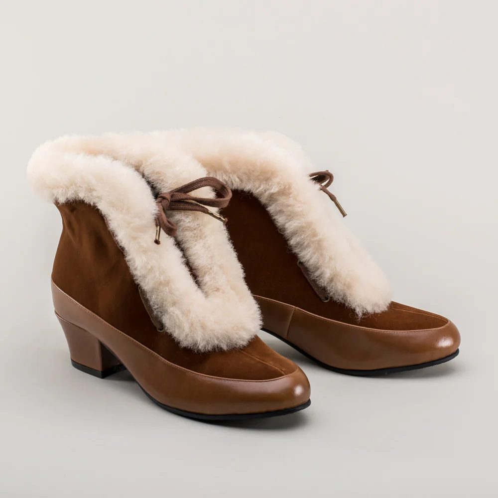 Alpen Retro Winter Booties (Brown/Ivory) - Image 4