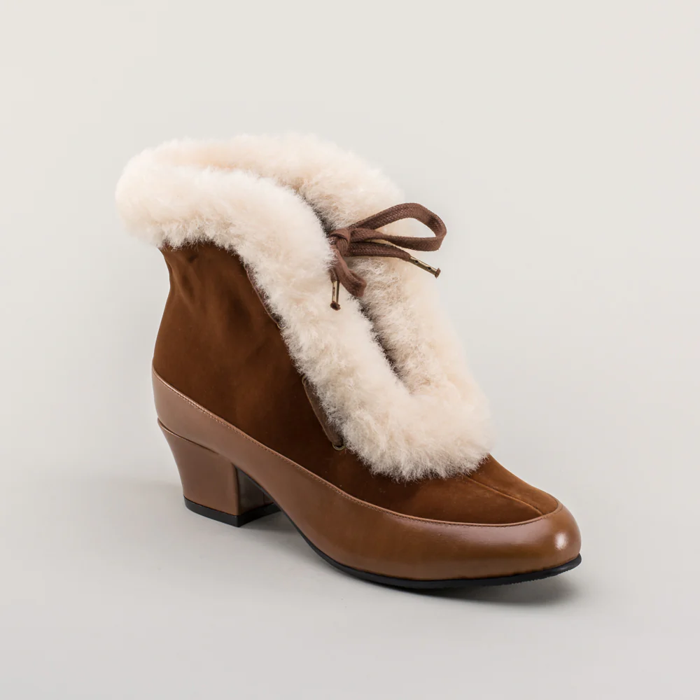 Alpen Retro Winter Booties (Brown/Ivory) - Image 5