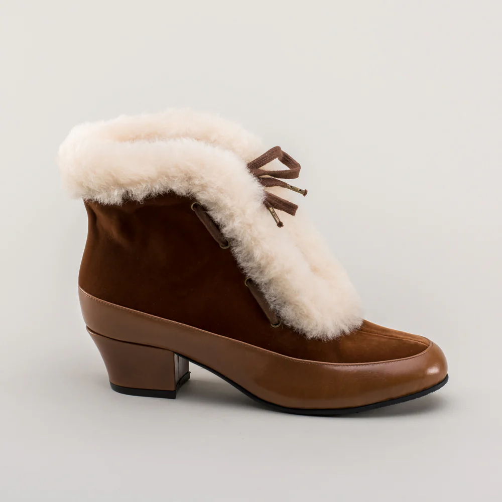Alpen Retro Winter Booties (Brown/Ivory) - Image 6