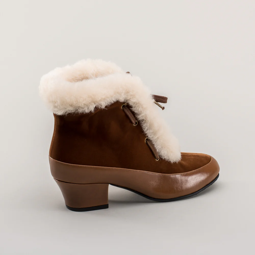 Alpen Retro Winter Booties (Brown/Ivory) - Image 7