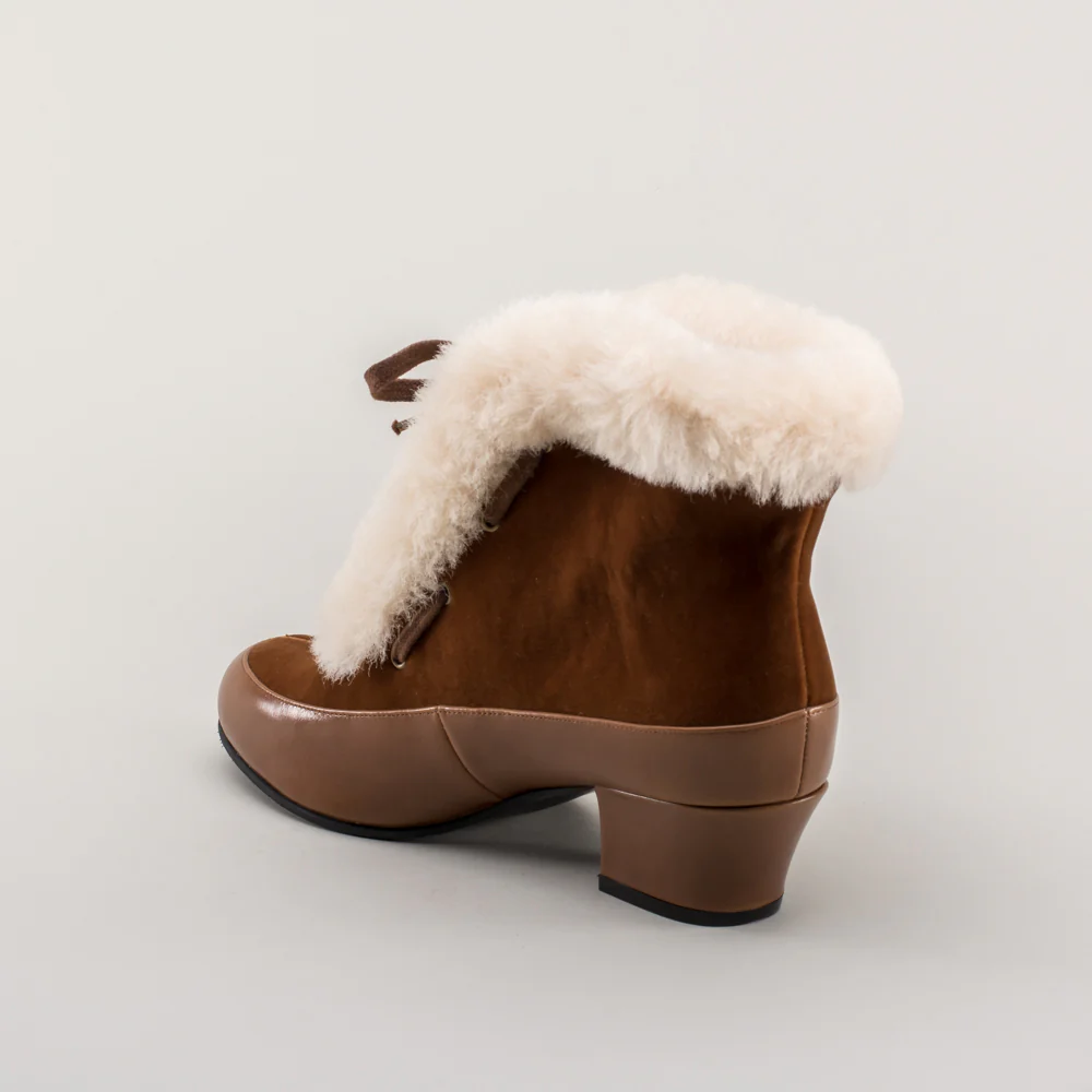 Alpen Retro Winter Booties (Brown/Ivory) - Image 9
