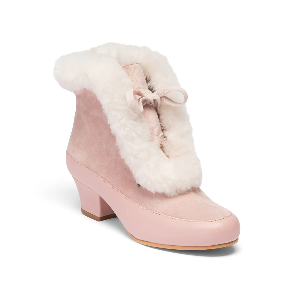 Alpen Retro Winter Booties (Candy Pink/Ivory) - Image 2