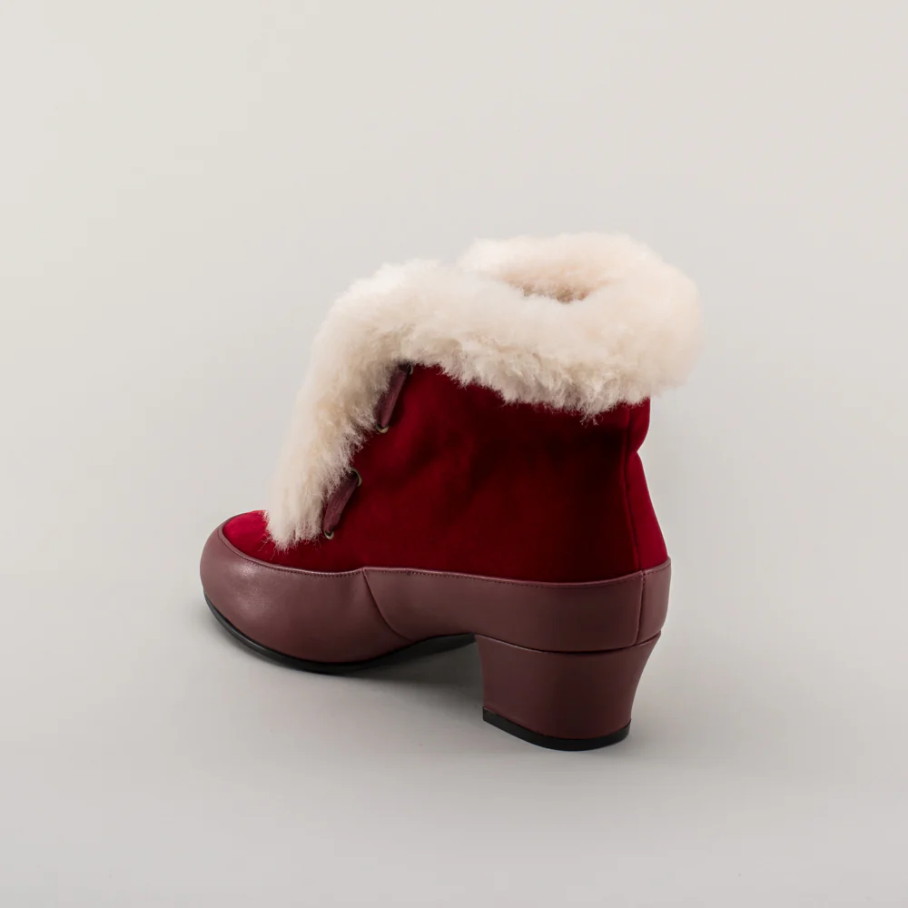 Alpen Retro Winter Booties (Oxblood/Ivory) - Image 10
