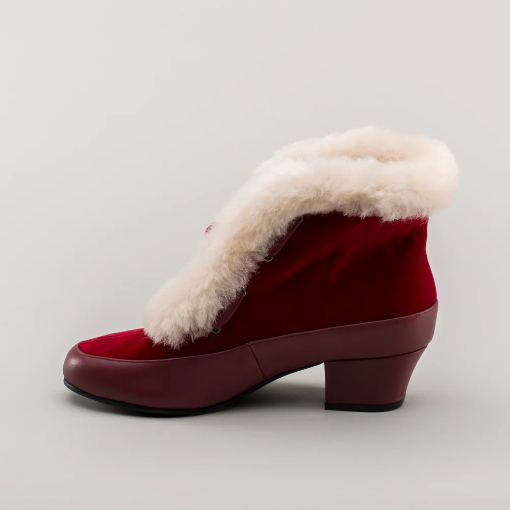 Alpen Retro Winter Booties (Oxblood/Ivory) - Image 11