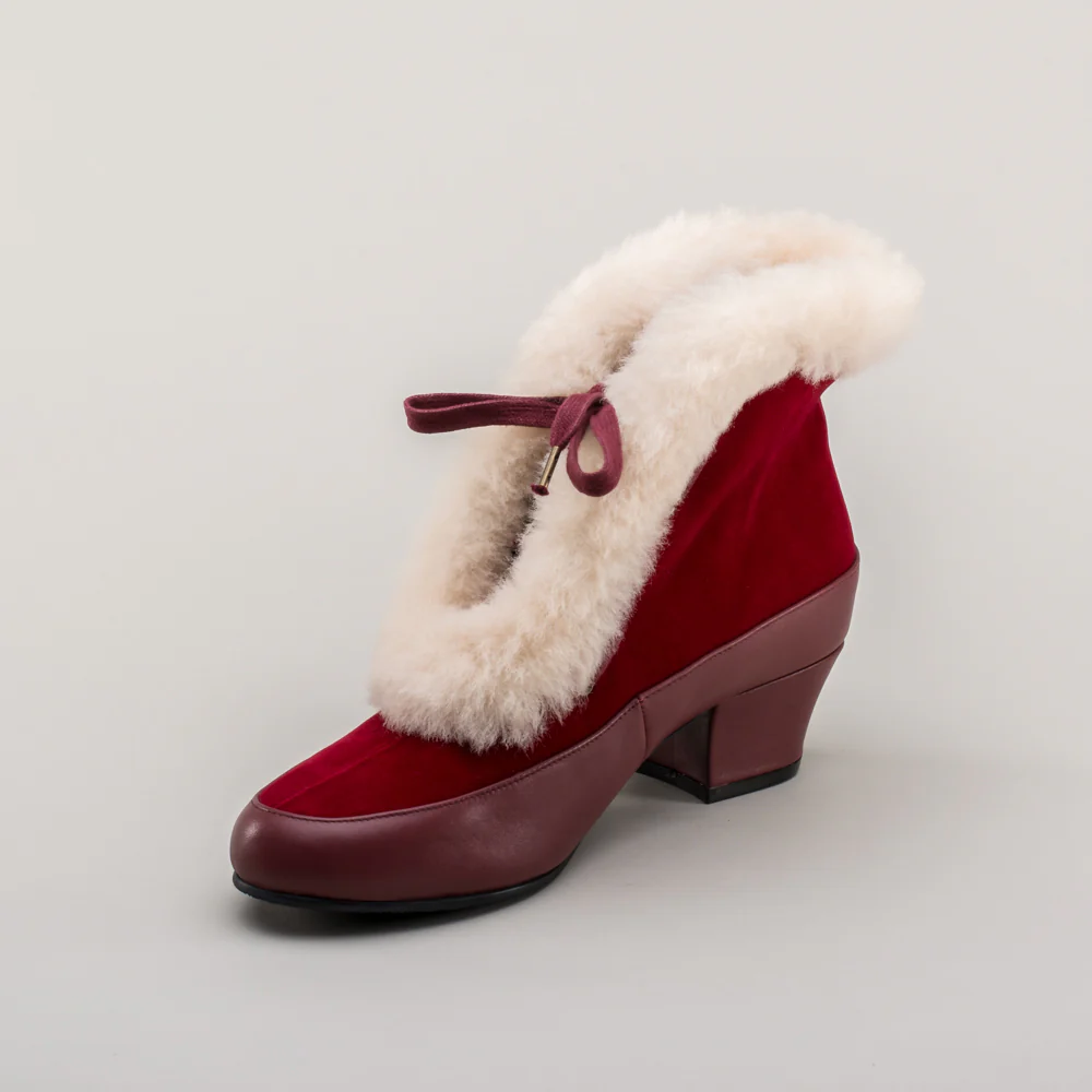 Alpen Retro Winter Booties (Oxblood/Ivory) - Image 12