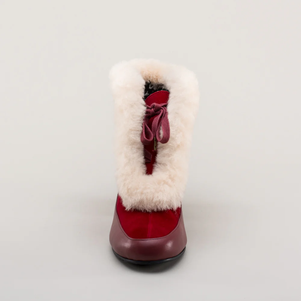 Alpen Retro Winter Booties (Oxblood/Ivory) - Image 13