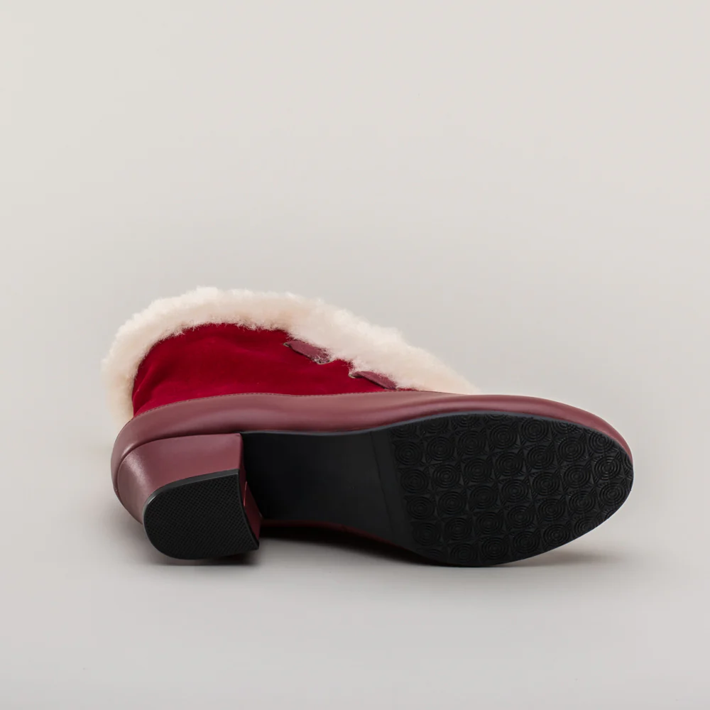 Alpen Retro Winter Booties (Oxblood/Ivory) - Image 14