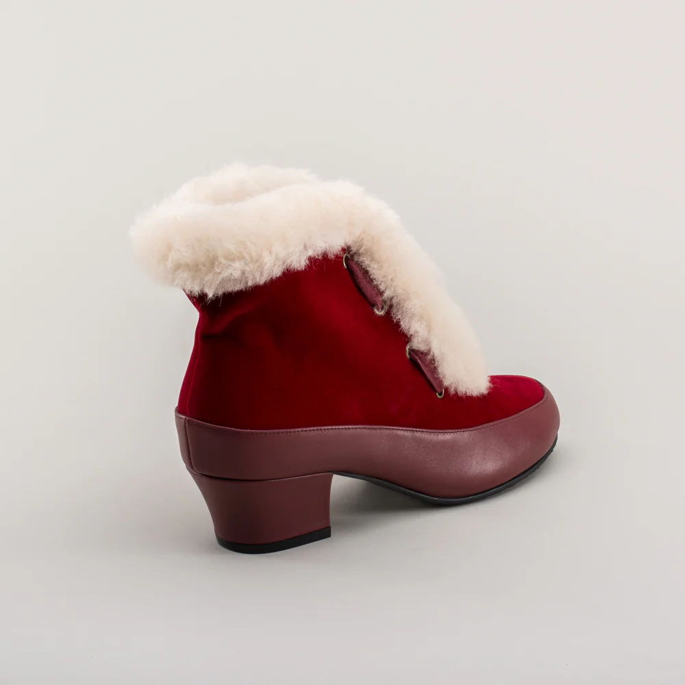 Alpen Retro Winter Booties (Oxblood/Ivory) - Image 8