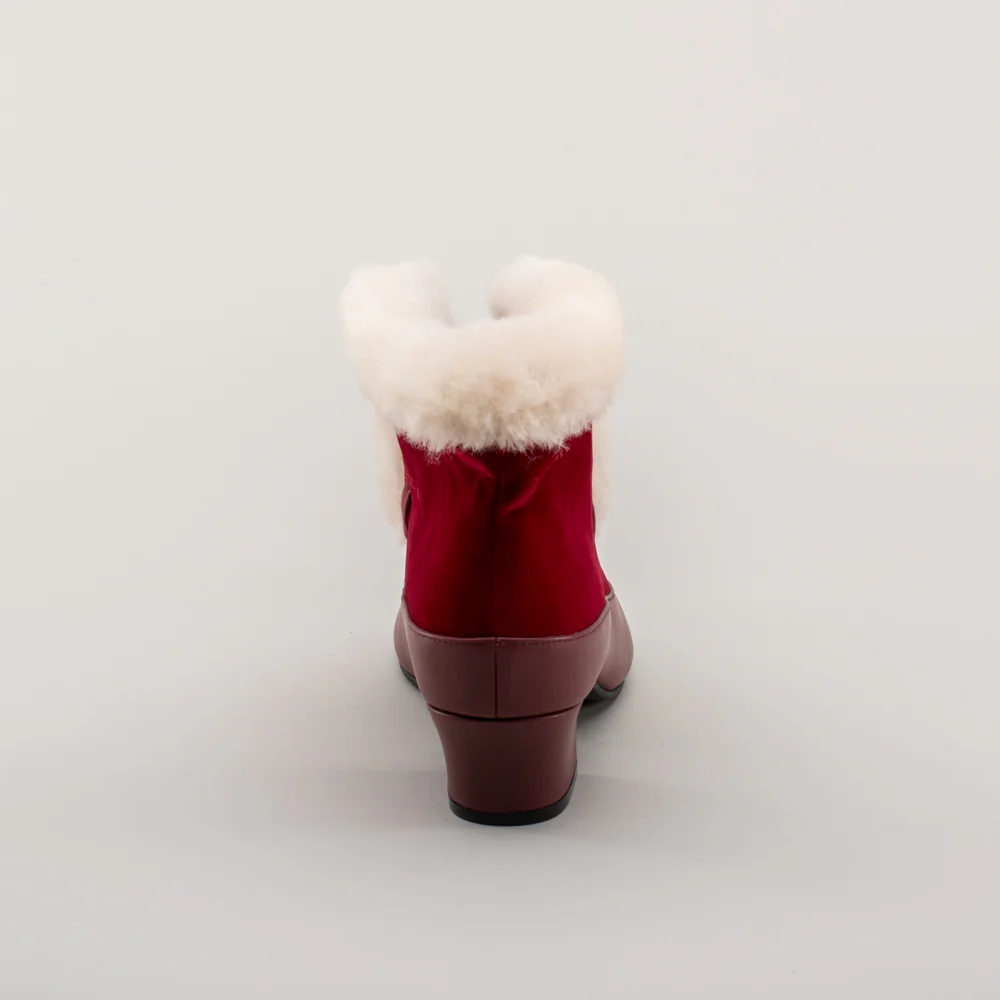 Alpen Retro Winter Booties (Oxblood/Ivory) - Image 9