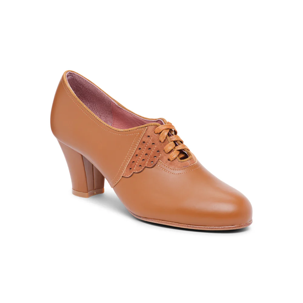 PRE-ORDER Annette Vintage Oxfords Wide (Caramel) - Image 2