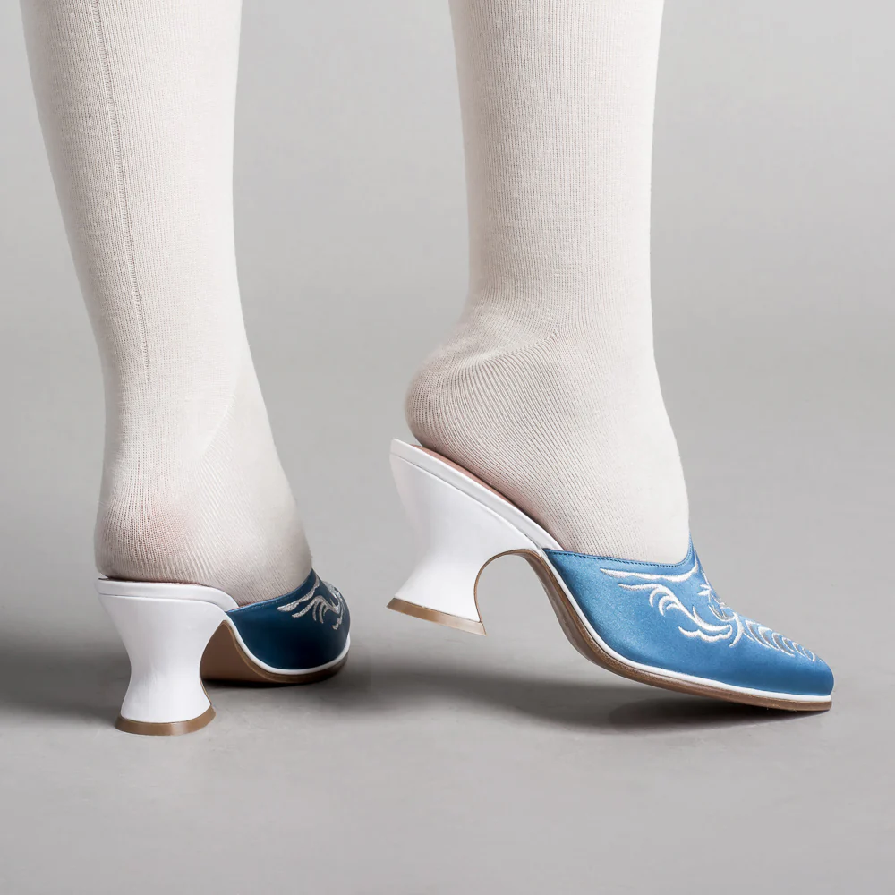 Antoinette 18th Century Mules (French Blue) - Image 3