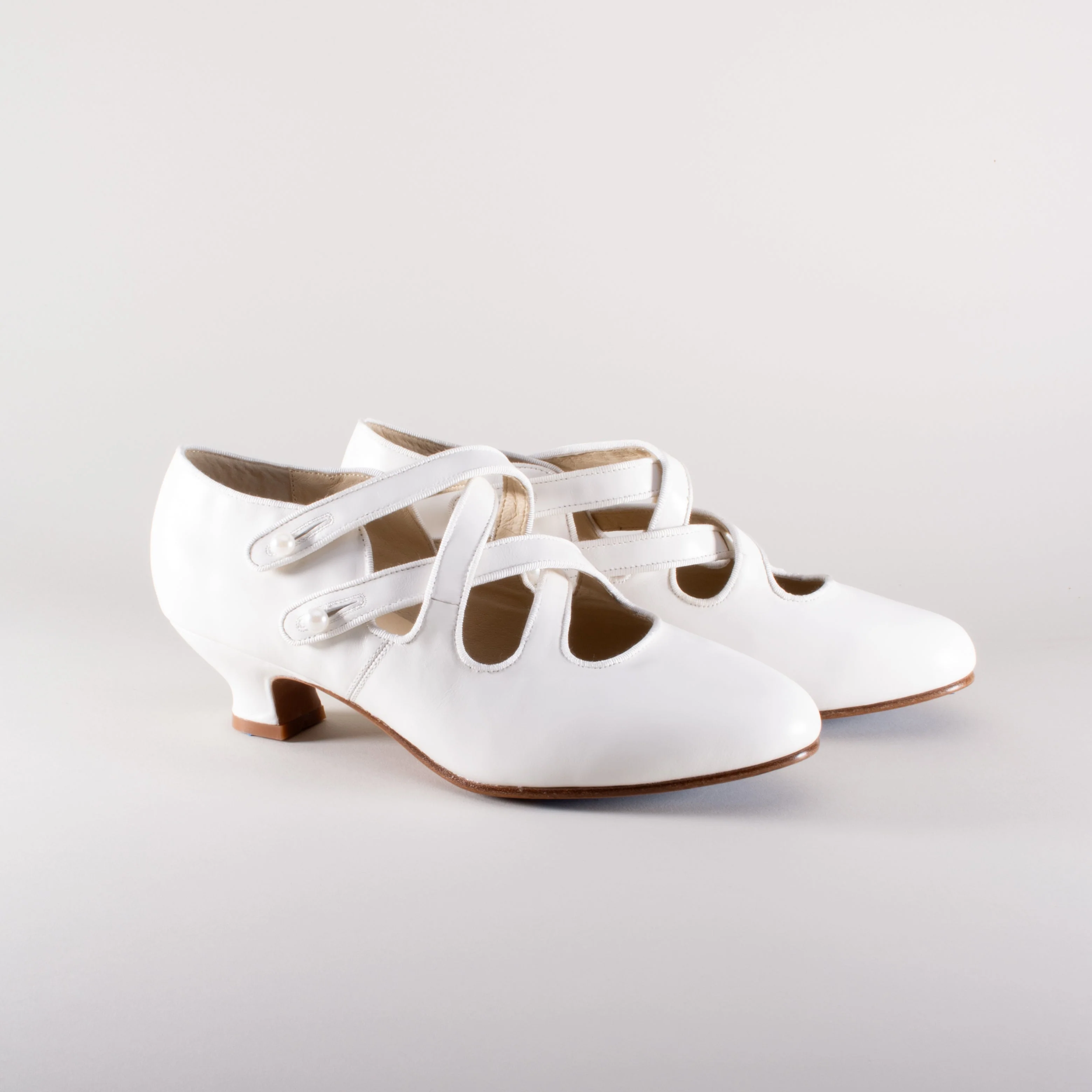 Astoria Edwardian Leather Shoes (Soft Ivory) - Image 2