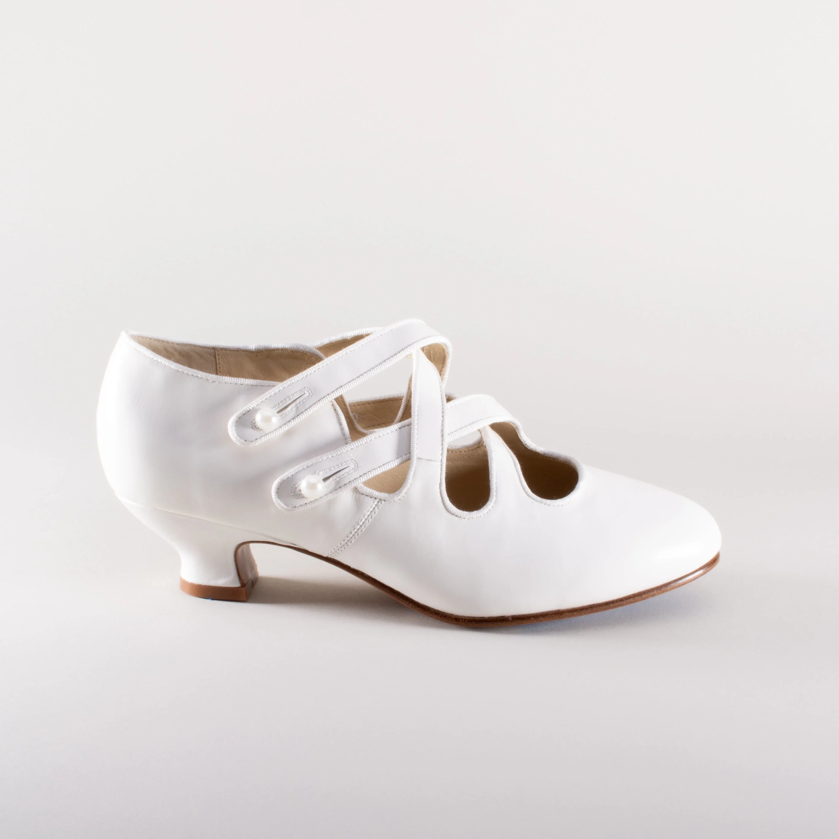 Astoria Edwardian Leather Shoes (Soft Ivory) - Image 3