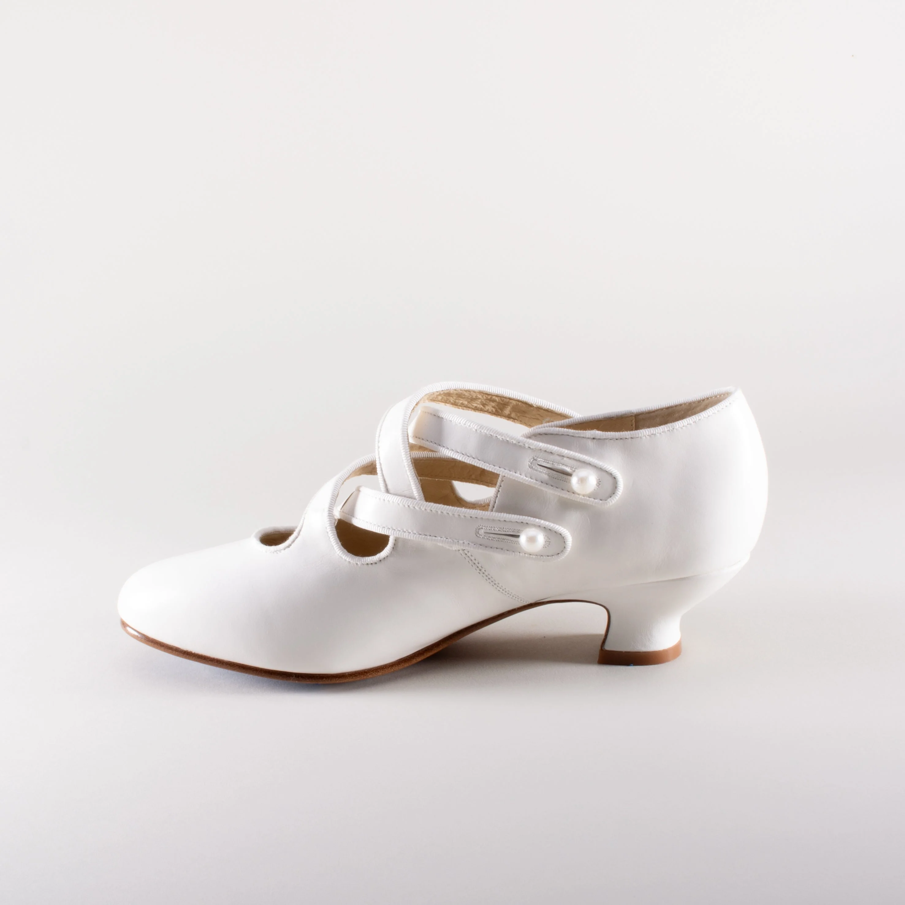 Astoria Edwardian Leather Shoes (Soft Ivory) - Image 4