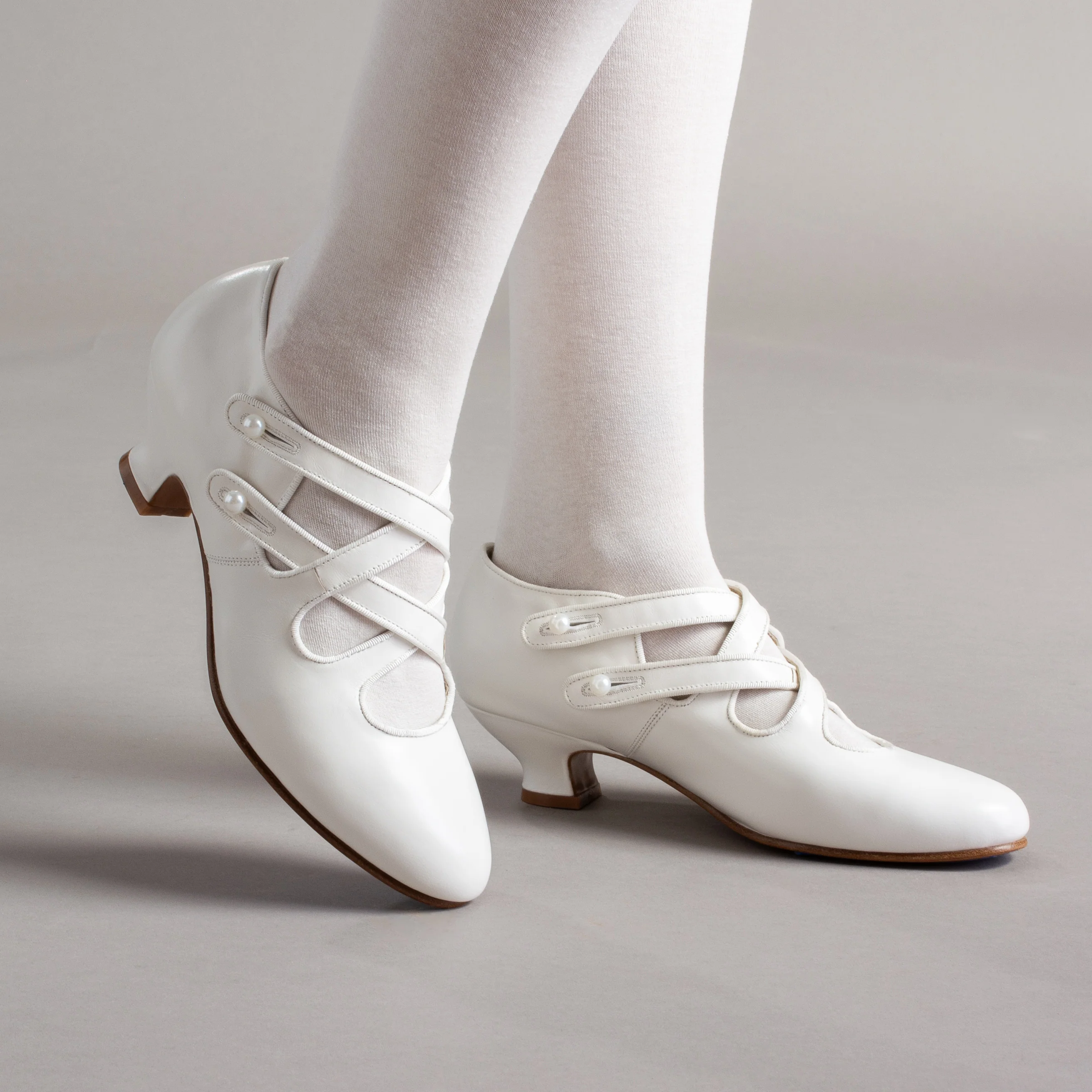 Astoria Edwardian Leather Shoes (Soft Ivory) - Image 5