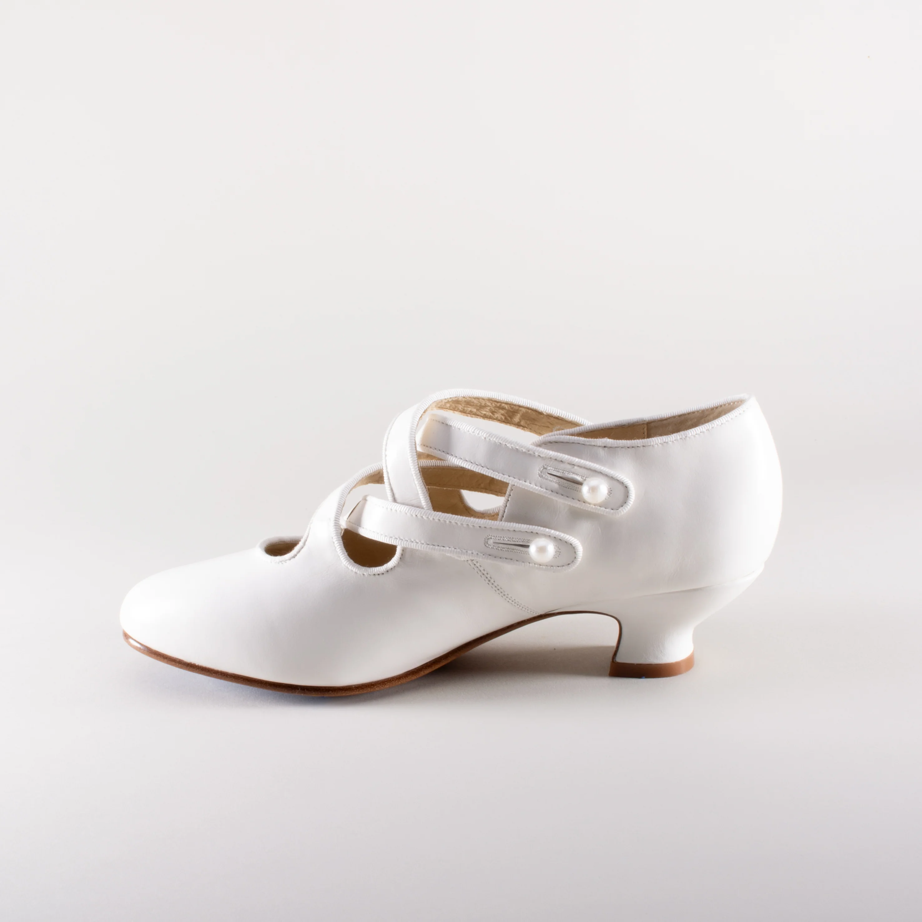Astoria Edwardian Leather Shoes (Soft Ivory) - Image 8