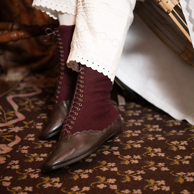 PRE-ORDER Balmoral Boots (Espresso/Burgundy) - Image 2