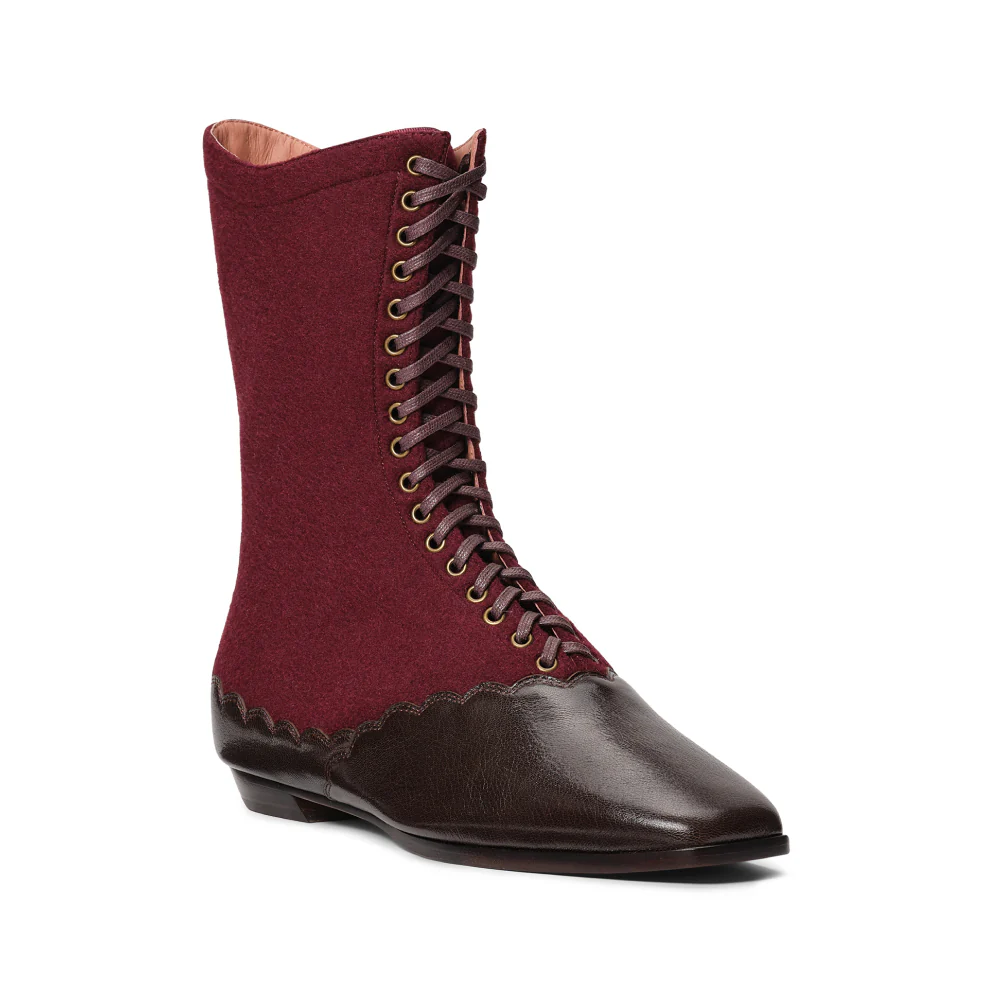 PRE-ORDER Balmoral Boots (Espresso/Burgundy) - Image 3