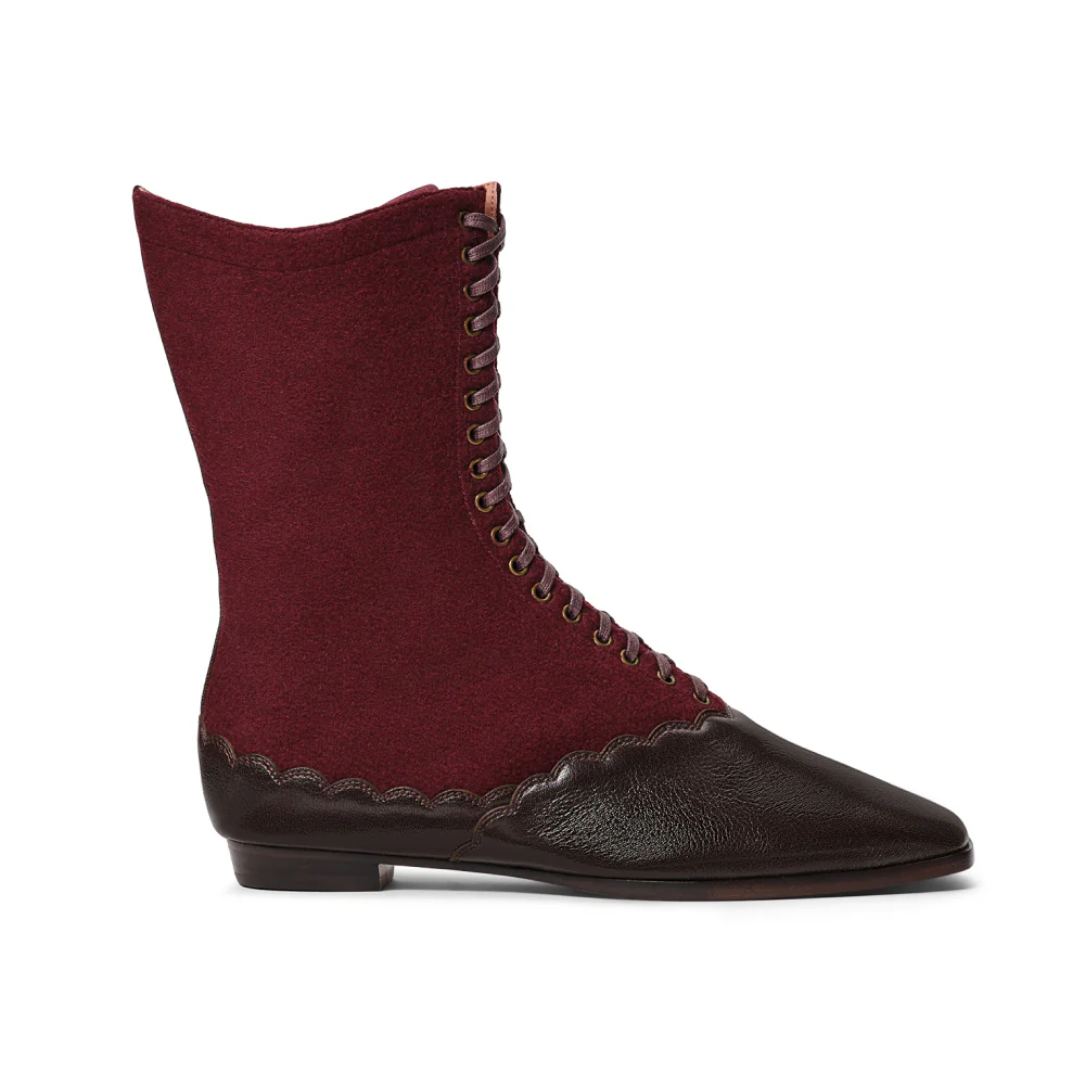 PRE-ORDER Balmoral Boots (Espresso/Burgundy) - Image 4