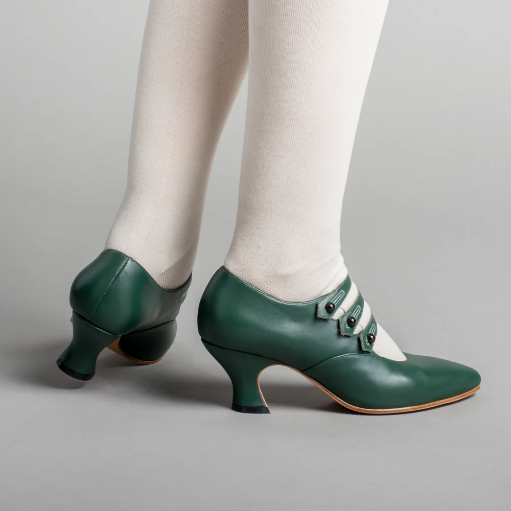 Bellatrix Edwardian Shoes (Green) - Image 3