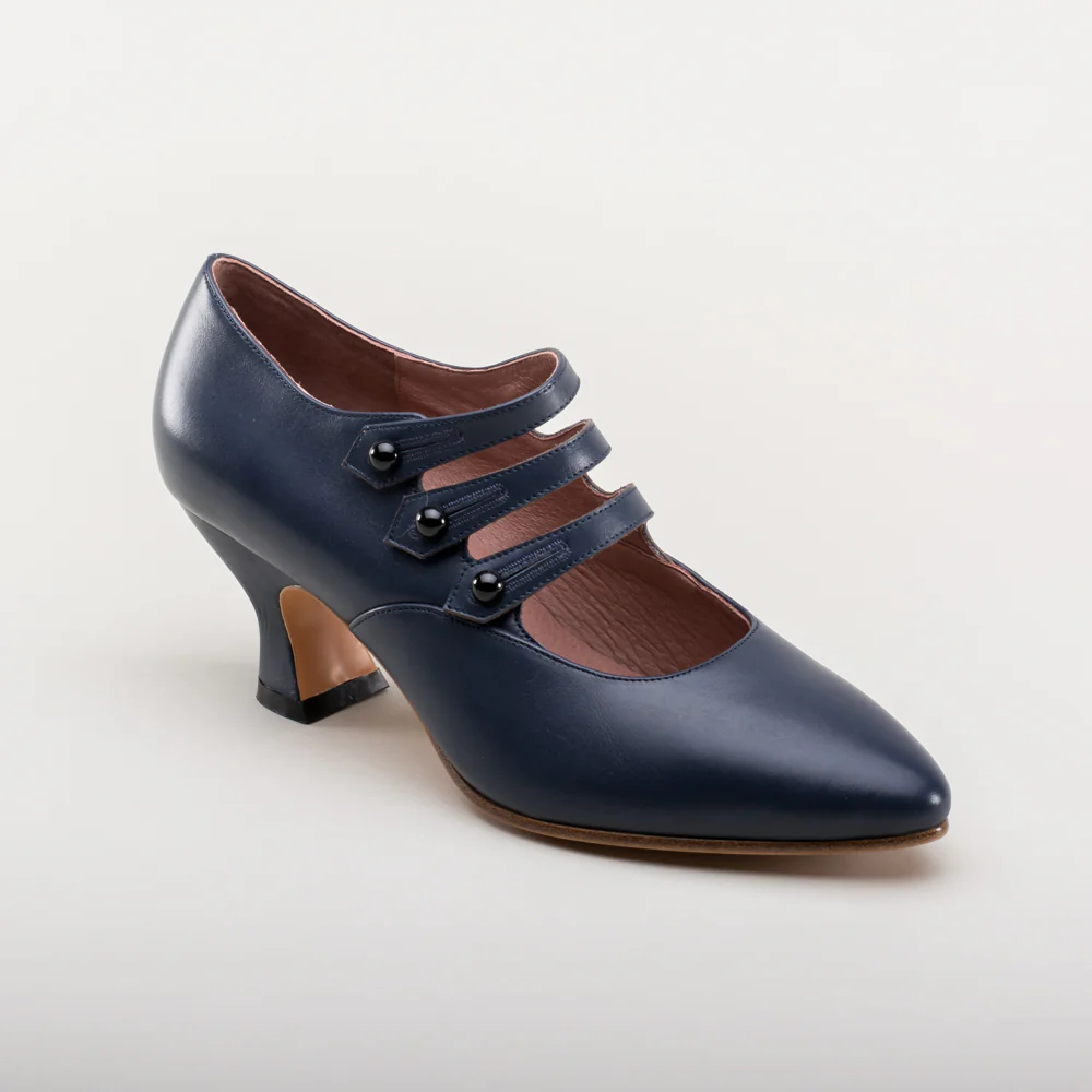 Bellatrix Edwardian Shoes (Navy) - Image 5