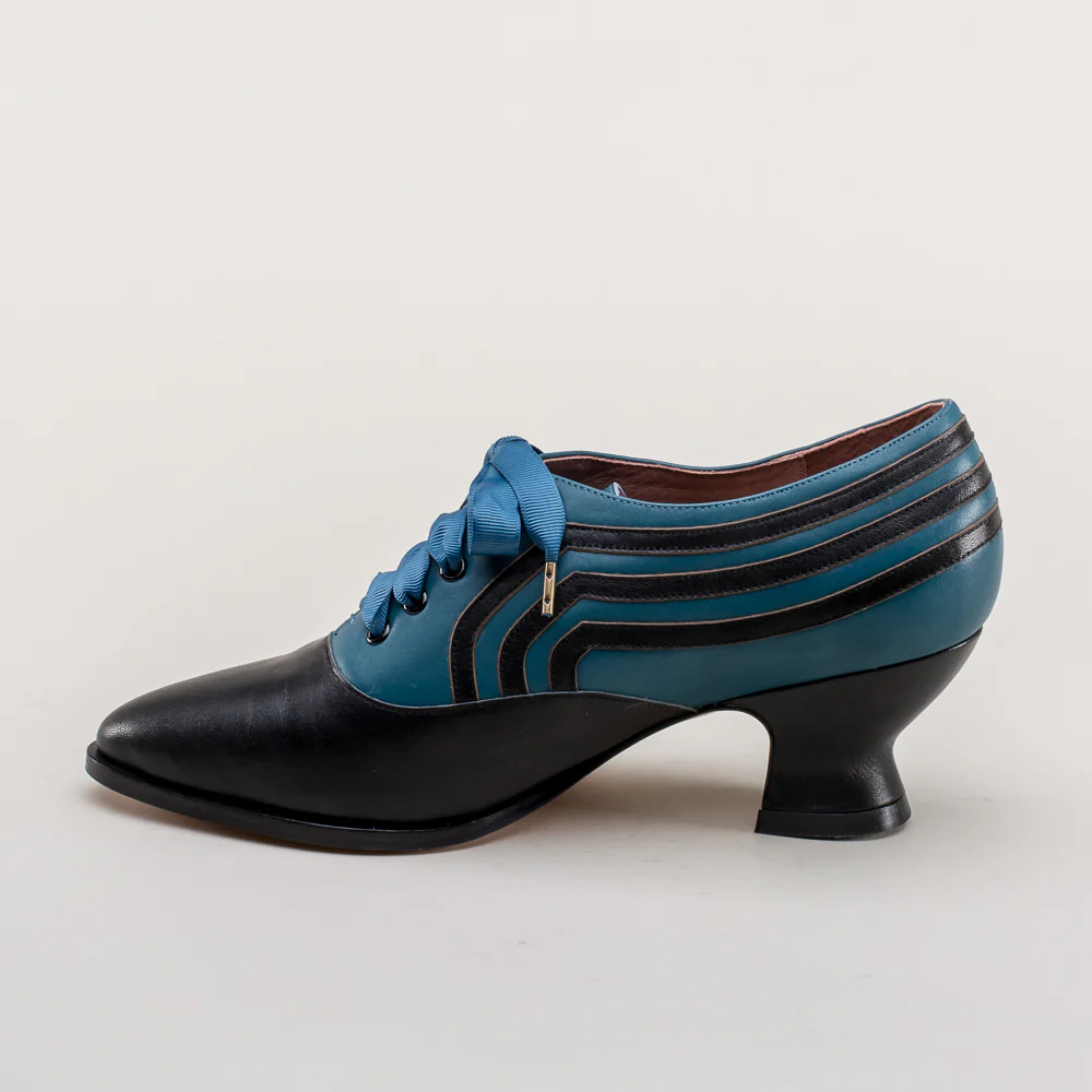 Bernadette Women's Edwardian Oxfords (Blue/Black) - Image 10