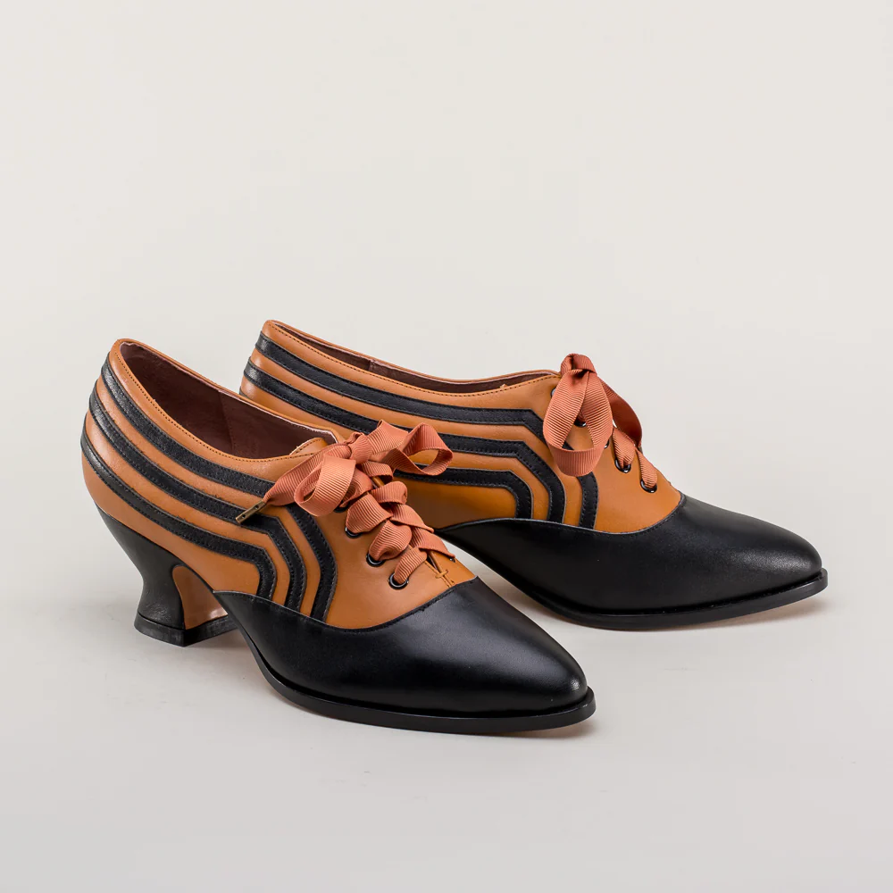 Bernadette Edwardian Oxfords (Cognac/Black) - Image 4