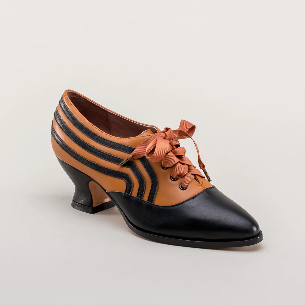 Bernadette Edwardian Oxfords (Cognac/Black) - Image 5