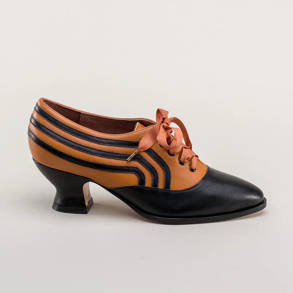 Bernadette Edwardian Oxfords (Cognac/Black) - Image 6