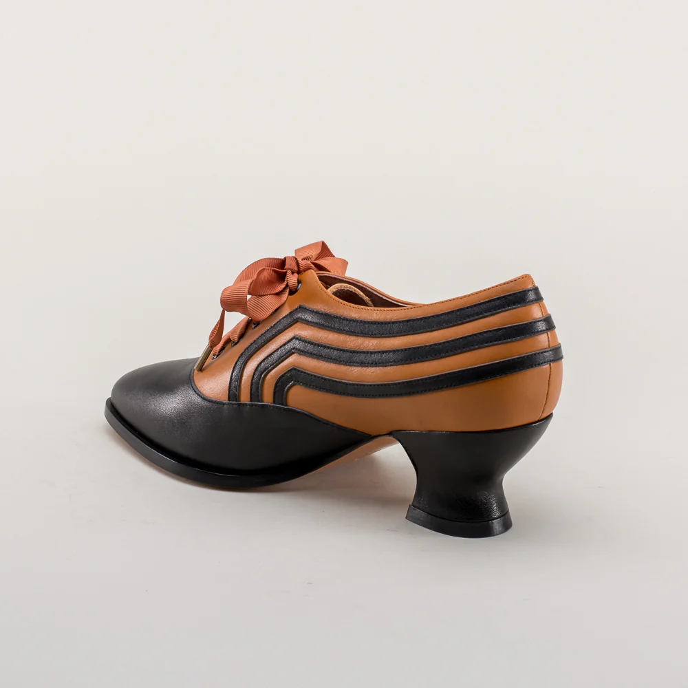 Bernadette Edwardian Oxfords (Cognac/Black) - Image 9