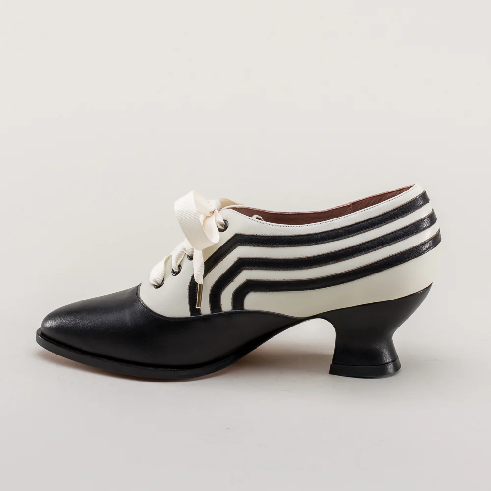 Bernadette Edwardian Oxfords (Ivory/Black) - Image 10
