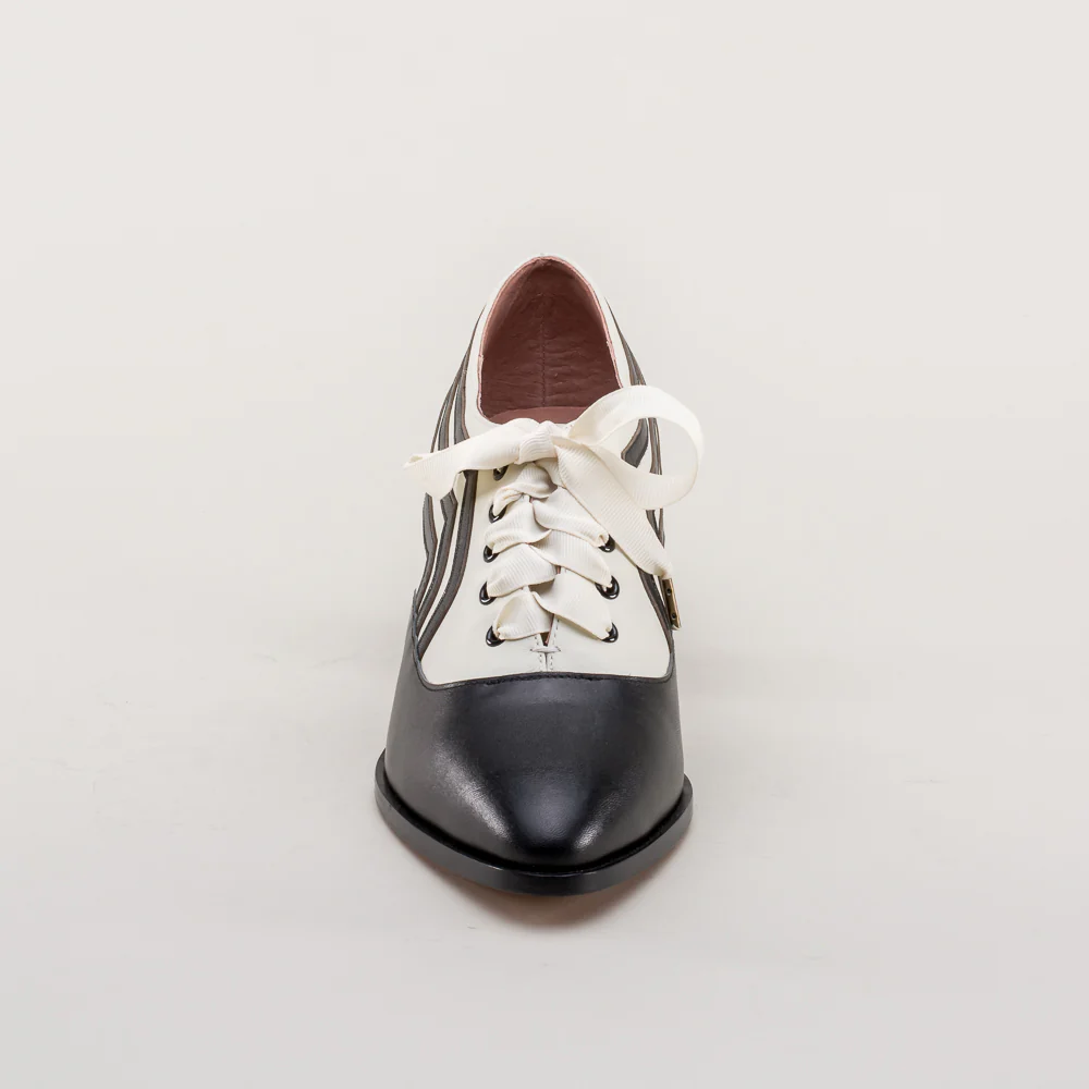 Bernadette Edwardian Oxfords (Ivory/Black) - Image 12