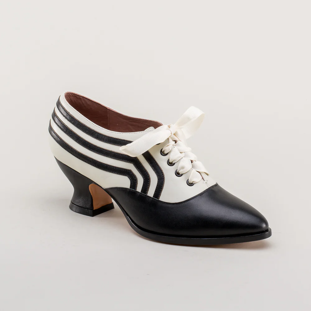 Bernadette Edwardian Oxfords (Ivory/Black) - Image 5