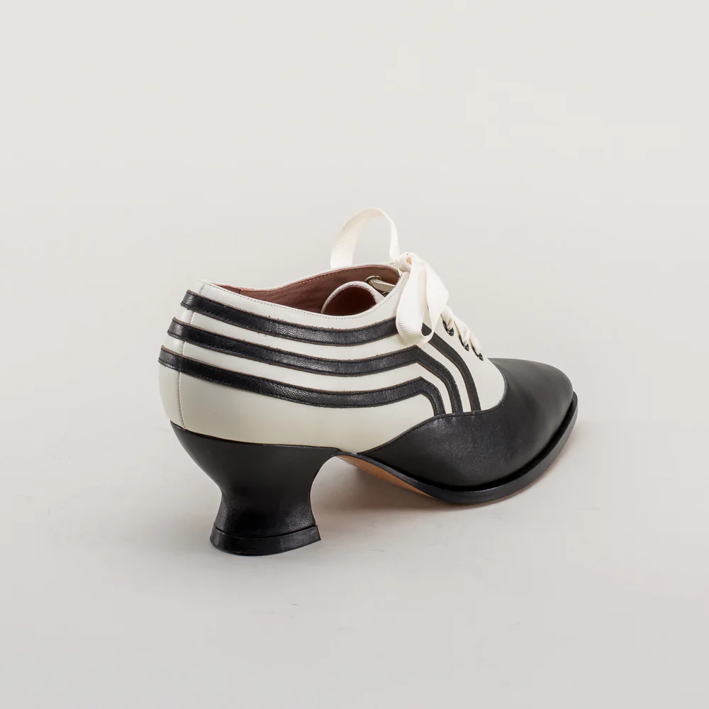 Bernadette Edwardian Oxfords (Ivory/Black) - Image 7
