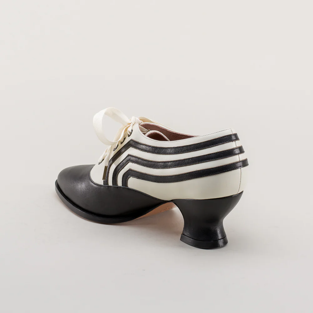 Bernadette Edwardian Oxfords (Ivory/Black) - Image 9