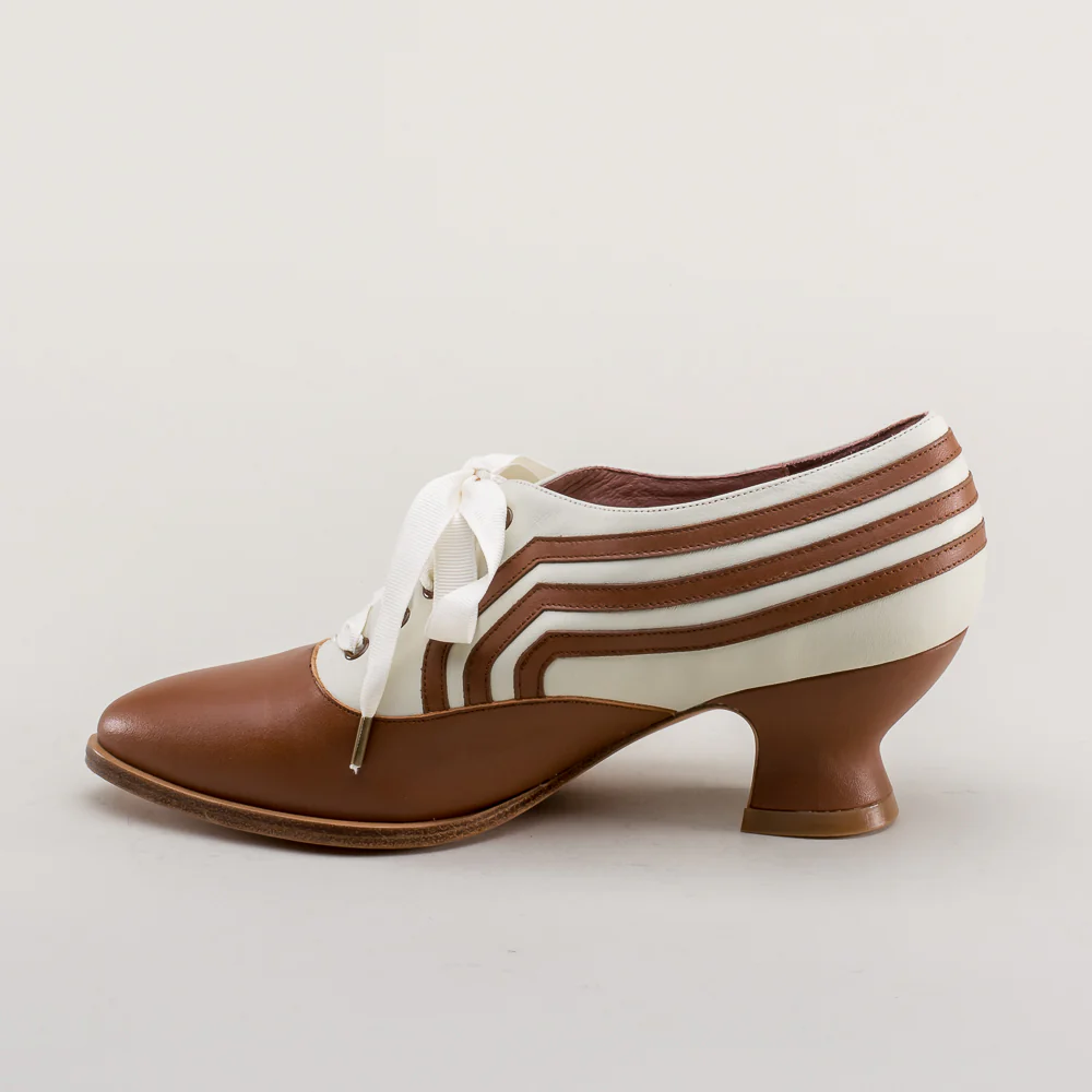 Bernadette Edwardian Oxfords (Tan/Ivory) - Image 10