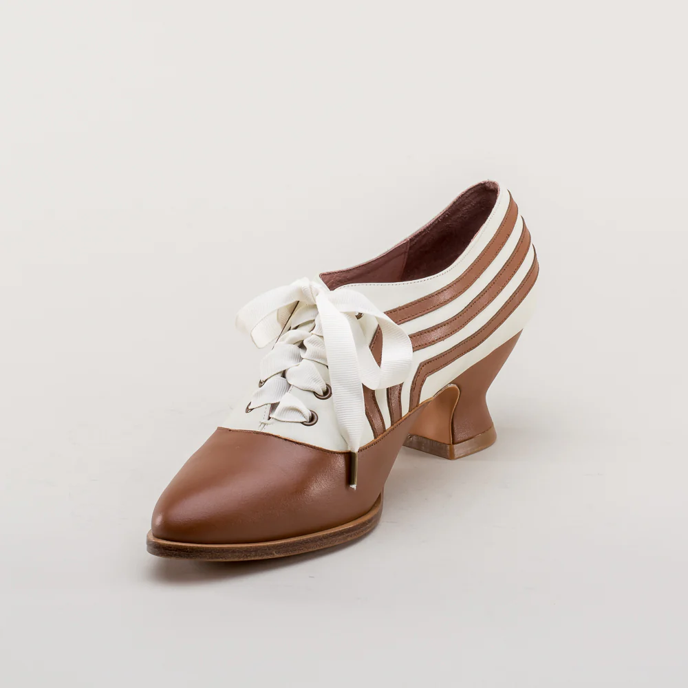 Bernadette Edwardian Oxfords (Tan/Ivory) - Image 11