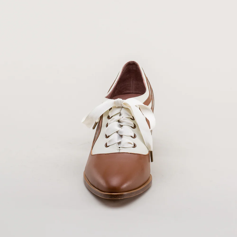 Bernadette Edwardian Oxfords (Tan/Ivory) - Image 12