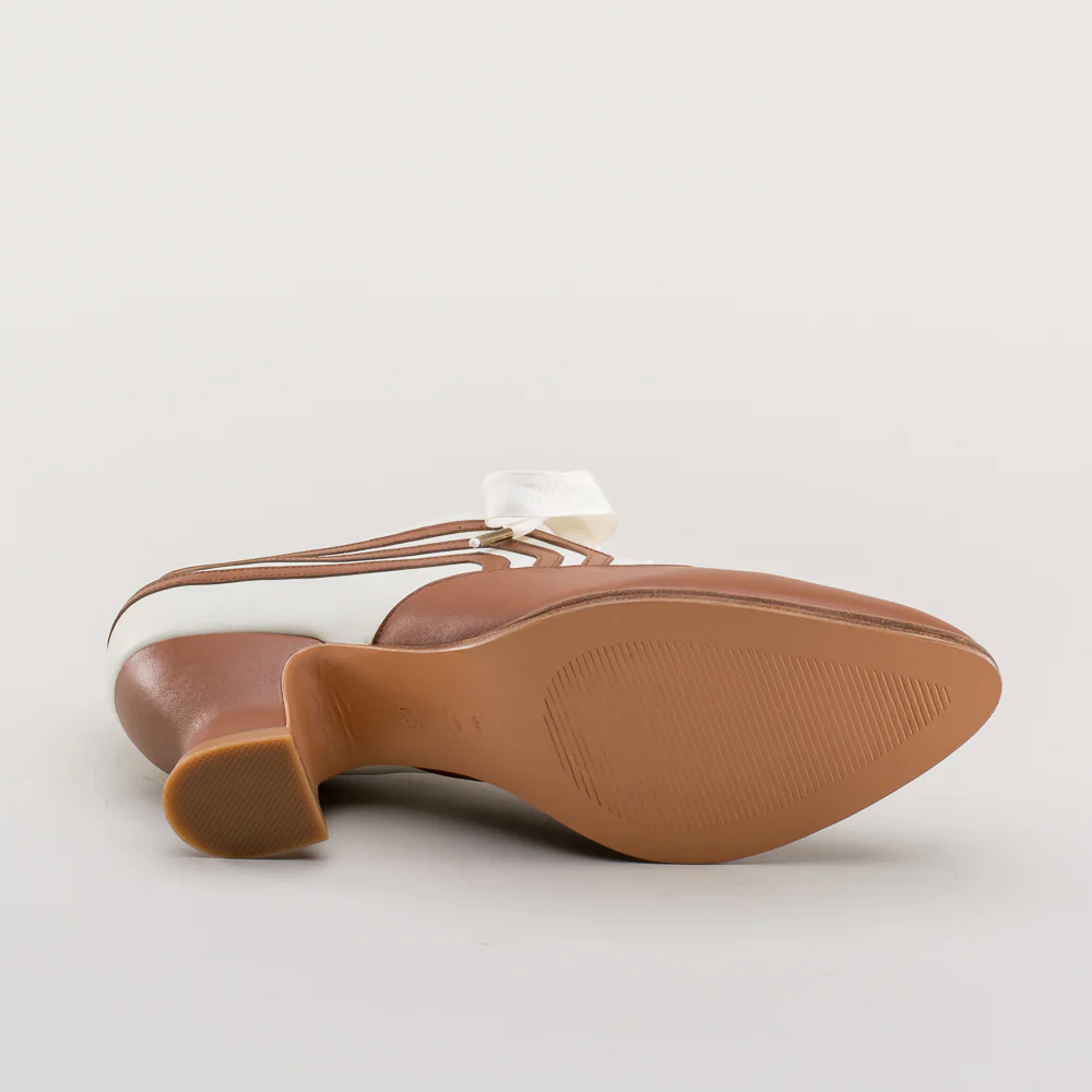 Bernadette Edwardian Oxfords (Tan/Ivory) - Image 13
