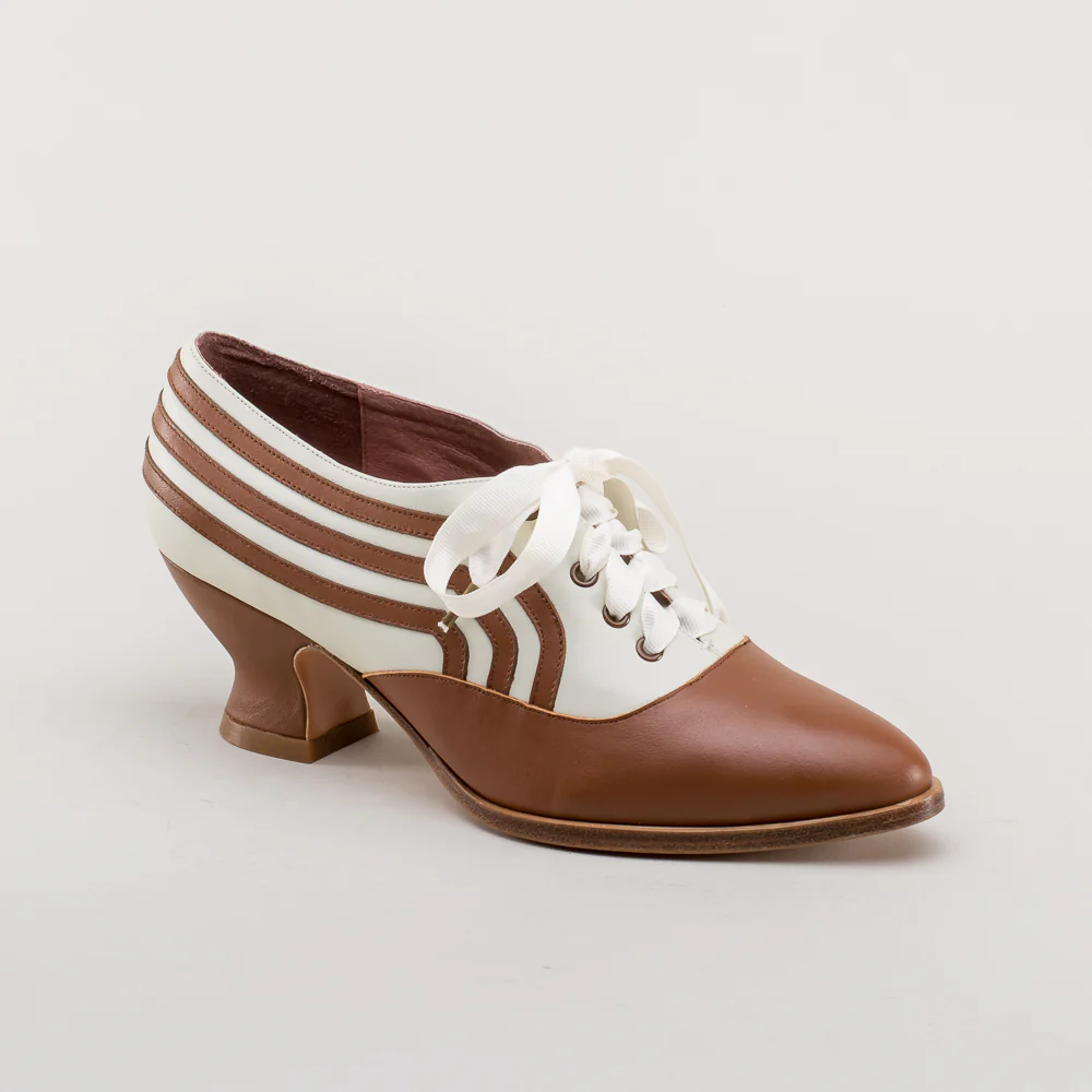 Bernadette Edwardian Oxfords (Tan/Ivory) - Image 5