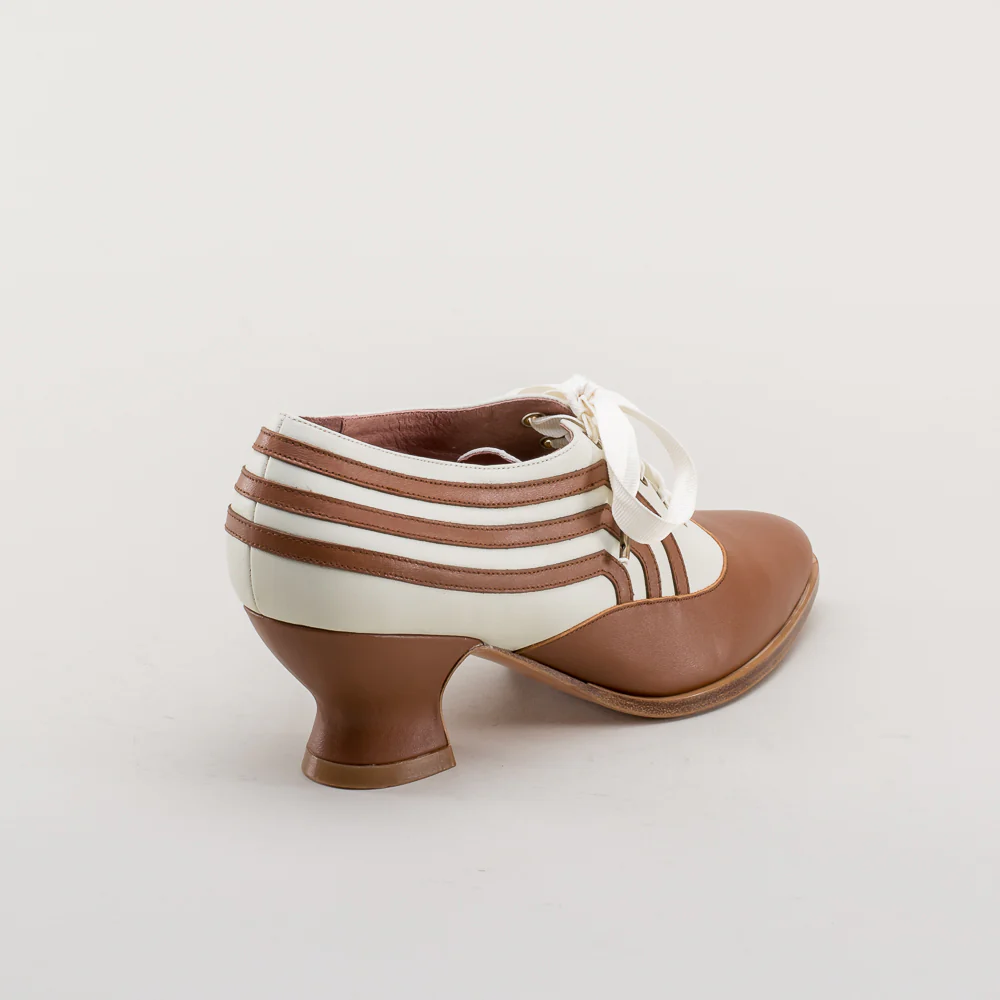 Bernadette Edwardian Oxfords (Tan/Ivory) - Image 7