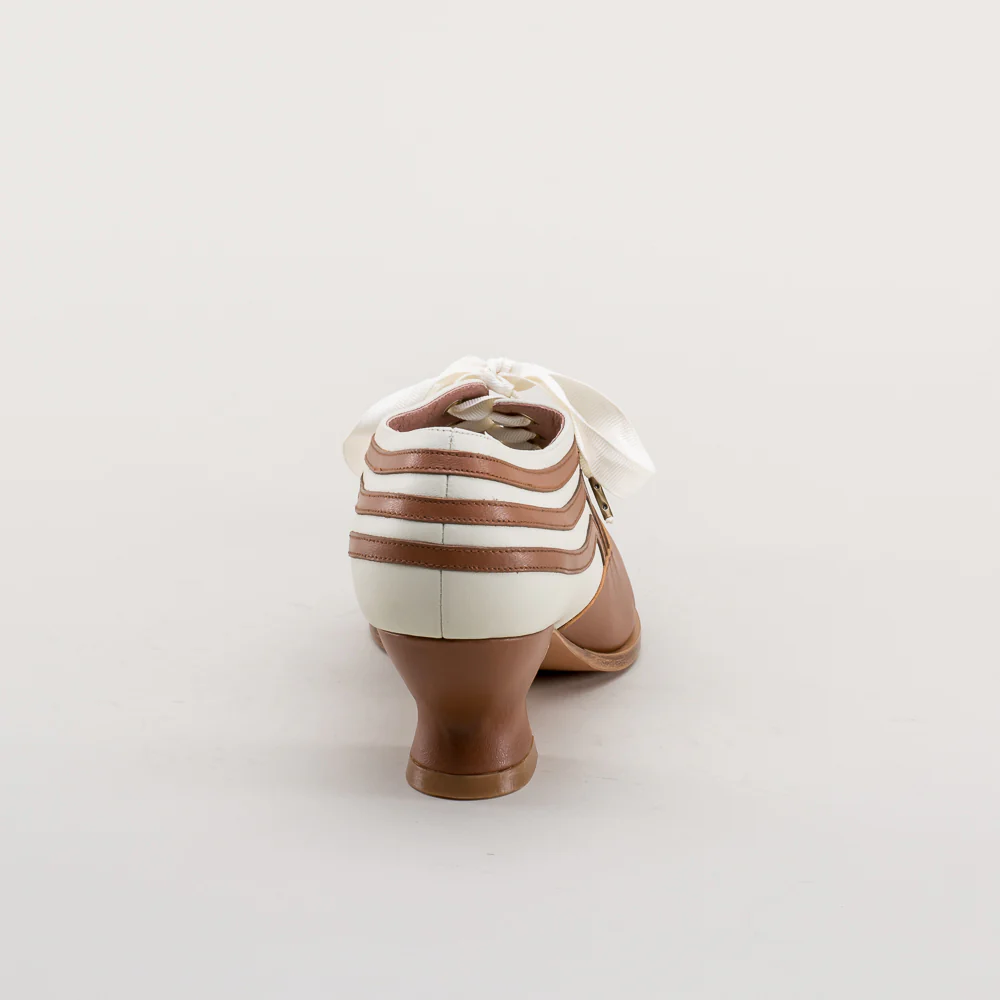 Bernadette Edwardian Oxfords (Tan/Ivory) - Image 8