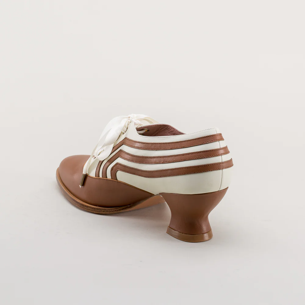 Bernadette Edwardian Oxfords (Tan/Ivory) - Image 9