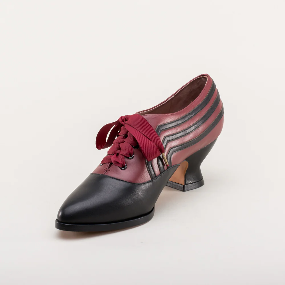 Bernadette Edwardian Oxfords (Burgundy/Black) - Image 11